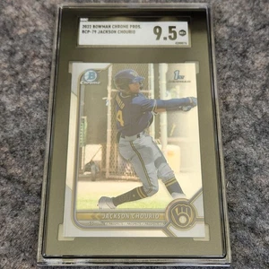 2022  Jackson Chourio SGC 9.5  1st Bowman Chrome Gem Mint Brewers #BCP-79 RC - Picture 1 of 2