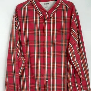 Herren King Size Flanellhemd 2XL groß rot kariert Langarm Knopfleiste Freizeit - Bild 1 von 10