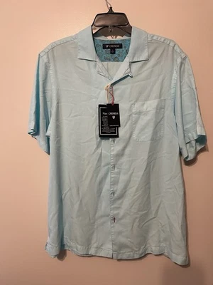 NWT Cremieux Signature Mens 100 % Lyocell Geometric Blue Button Up Shirt L - Image 1 of 4