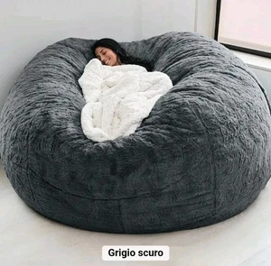 Mikrowildleder 6 Fuß Schaum Riesen Sitzsack Memory Wohnzimmer D180 x 66 cm - Bild 1 von 1