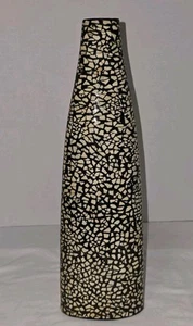 Mosaic Pattern Vase Ceramic Black Natural Creme multi-color Tall 16" H 5" W - Picture 1 of 11