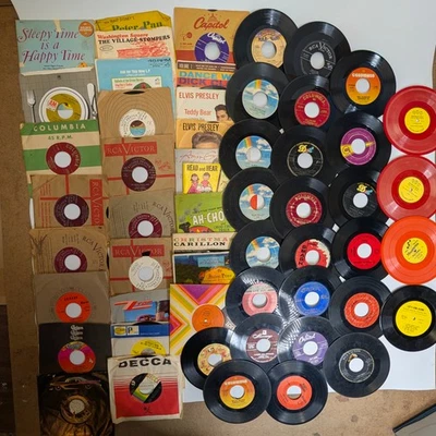 x50+ MIXED LOT 45 RPM Records Mixed Children's Pop Rock Musical Elvis Country — 第 1/4 张图片