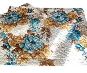 2er Set EHX Estex Home Fashions Kissenbezüge Megan weiß mit blauen & braunen Rosen - Bild 1 von 3