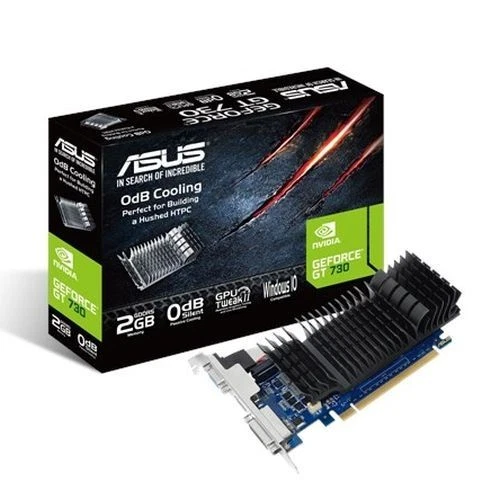 Asus GT730, 2GB DDR5, PCIe2, VGA, DVI, HDMI, Silent, Low Profile with Bracket - Image 1 of 3