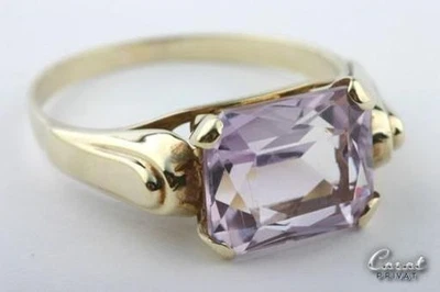 Amethystring in 8kt. 333 Gelbgold Ring mit großem Amethyst Gr. 53 Unikat neuw.. - Bild 1 von 4