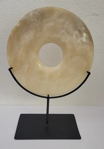 Stone Sculpture Circle On Metal Stand As/Is - Picture 1 of 8