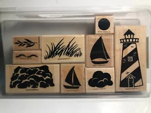 Stampin' Up! LEUCHTTURM Set 9 Maritime Meeresfelsen Segelboot - Bild 1 von 7