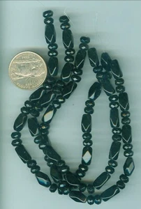 3 hebras de cuentas facetadas de 8 pulgadas con múltiples formas hebra de cuentas de ónix negro natural - Imagen 1 de 2
