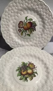 COPELAND SPODE ENGLAND J Price FRUIT DESIGN 2x Dinner Plates 9” Apple Pear White - Picture 1 of 12