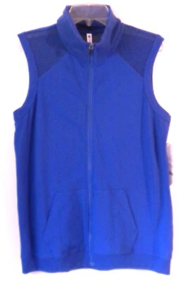 $50 FABLETICS COBALT BLUE TEMECULA TERRY MESH HIGH NECK SPORTS VEST MEDIUM M NWT - Image 1 of 4