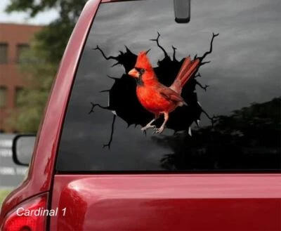 LARGE-SIZED CAR DECALS - CARDINAL - Image 1 of 2