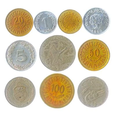 10 MONEDAS TUNECINAS DIFERENTES COLECCIONABLES DE MONEDAS DEL NORTE DE ÁFRICA MONEDA EXTRANJERA Foto 1 de 2