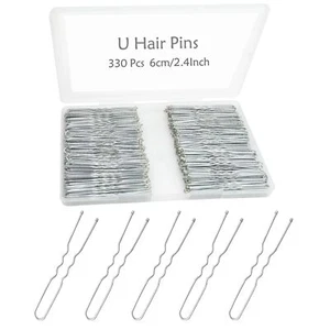 330 Count U Shaped Silver Hair Pins for Buns, 2.4inch Bun Pins Silver Hair Pi... - Picture 1 of 6
