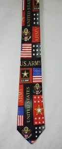 US Army Men's Neck Tie Patriotic Military American Soldier Flag Necktie - Picture 1 of 3