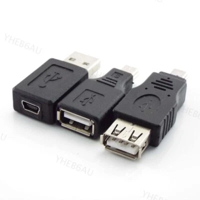 USB 2.0 A Female Male to Mini 5pin USB B Type Adapter OTG Converter 9H - Image 1 of 4
