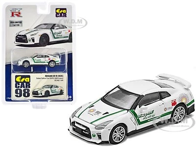 NISSAN GT-R (R35) BLANCO POLICÍA DUBAI 1/64 MODELO DIECAST POR ERA COCHE NS21GTR98 Foto 1 de 2