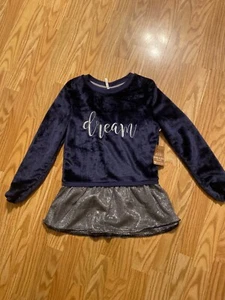 #134 Girls size M (10/12) NEW Love At First Sight Blue Fleece Fuzzy Furry Soft W - Picture 1 of 8