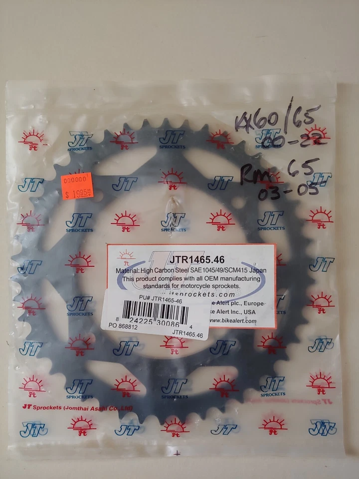 Piñón trasero Kawasaki KX 60 65 Suzuki RM 65 JT 46 dientes Foto 1 de 1