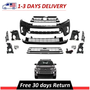New Complete Front Bumper & Grille Assembly Fits 2017-2019 Toyota Highlander - Picture 1 of 3