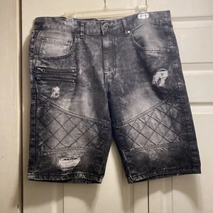 Parish Nation (Blk) Jean Shorts Sz 36 - Picture 1 of 6