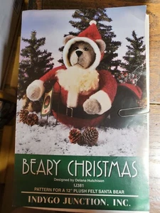 Beary Christmas IJ381 Pattern For 12" Plush Felt Santa Bear Uncut - Picture 1 of 4