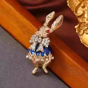 Easter Spring Bunny Brooch Magic Fairy Tale Rabbit Brooch Rhinestone Pin Gift US - Picture 1 of 6