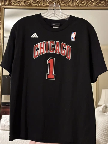 Adidas Chicago Bulls Derek Rose #1 Short Sleeve T-Shirt Cover