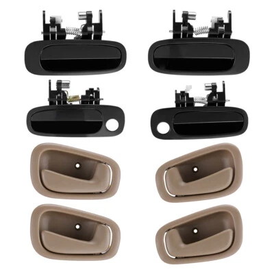 8X Exterior Outside Interior Inside Door Handle For 1998-2002 Toyota Corolla Foto 1 de 4
