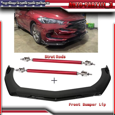 For Hyundai Elantra 2000-2023 Front Bumper Lip Splitter Spoiler Chin Body Kit - Image 1 of 4
