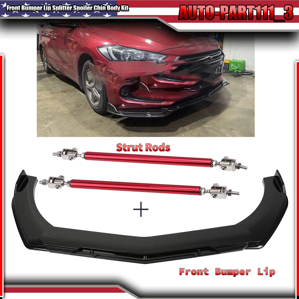 Kit de carrocería de alerón divisor de labios parachoques delantero para Hyundai Elantra 2000-2023 Foto 1 de 4