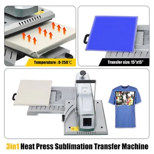 Heat Press Machine Auto Open Clamshell 15x15 SWING AWAY Base T Shirt Heat Press - Picture 1 of 11