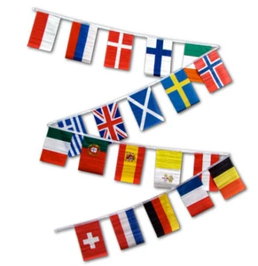 30ft European Countries String Flag Classroom Bunting 12x18in Pennants - Picture 1 of 1