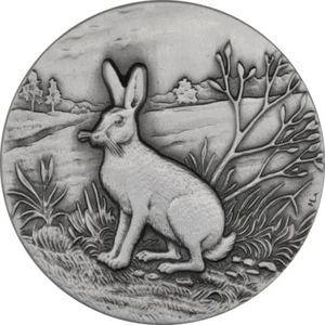 $2 Swiss Wildlife - Mountain Hare Ultra High Relief Niue Island 1 oz Silver 2015 - Picture 1 of 2