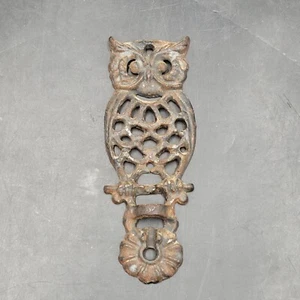 Vintage Cast Iron Owl Swivel Bracket Wall Mount Hook Holder Flag Holder Decor - Picture 1 of 7