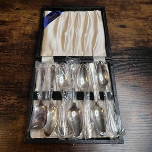 William Adams Sheffield England 7 Pc Grapefruit Spoon Set Silver Plate Vintage - Picture 1 of 19