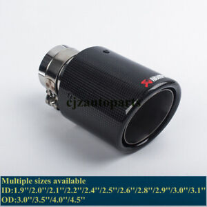 1PCS Carbon Fiber Akrapovic Exhaust Tip Muffler Pipe OUT:76 89 101 114mm