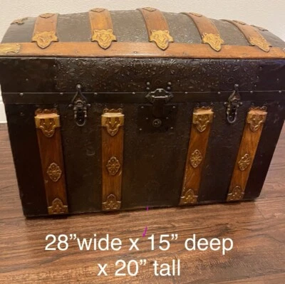 Baúl victoriano vintage ~ totalmente restaurado ~ finales de 1800’s Foto 1 de 4