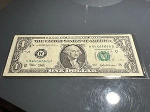 Six In a Row 6s Trinary Fancy Serial Number One Dollar Bill Currency Note 2003 - Picture 1 of 4