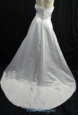 Vestido de novia David's Gloria Vanderbilt tren sin tirantes talla 16 XL blanco NUEVO Foto 1 de 4
