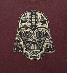 T-shirt Darth Vader Dark Side Sugar Skull XL maglia waffle manica lunga Star Wars - Foto 1 di 5