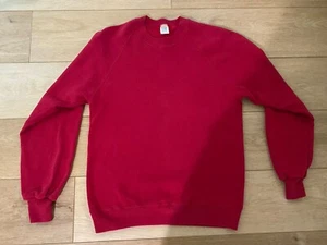Vintage Basics By Russell Sweatshirt M 38-40 Mens Red Crewneck Pullover USA Made - Picture 1 of 4