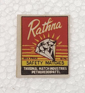 Colecciones de etiquetas Thirumal Safety Match originales vintage de Rathna - Imagen 1 de 4