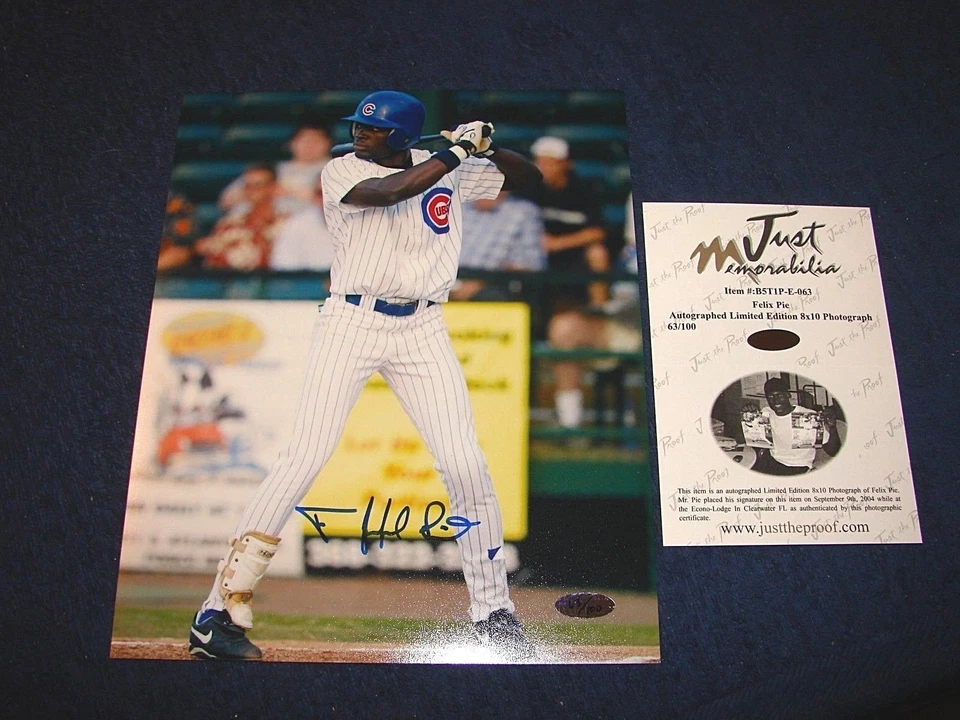 FOTO AUTOGRAFIADA 8X10 DE FÉLIX PIE CUBS 2004 RECIÉN CERTIFICADOS RECUERDOS (M18-1) Foto 1 de 1