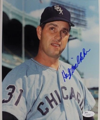 Hoyt Wilhelm Chicago White Sox (d.02) 2x ERA HOF Autograph 8x10 Photo JSA 17F - Image 1 of 4