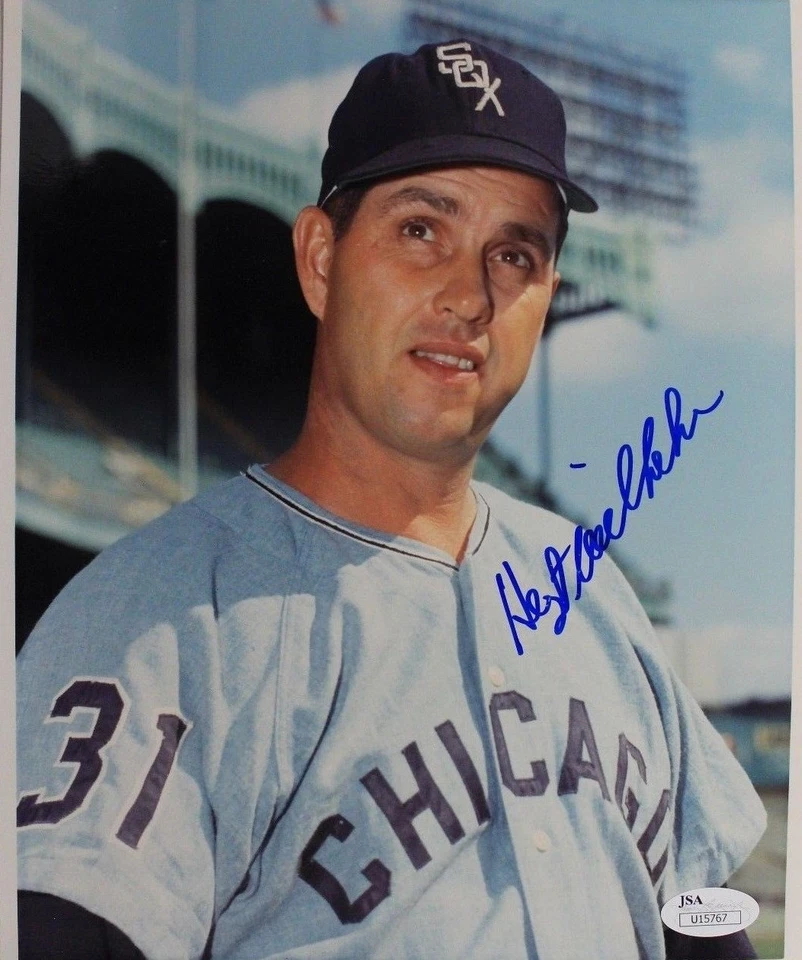 Hoyt Wilhelm Chicago White Sox (d.02) 2x ERA HOF Autograph 8x10 Photo JSA 17F - Image 1 of 4