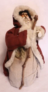 Vintage Old Fashioned Rustic Santa Tree Top - 11" - Picture 1 of 6
