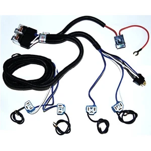 Arnés de cableado de relé de faros de cerámica H4 4 faros bombilla enchufes conjunto - Imagen 1 de 7