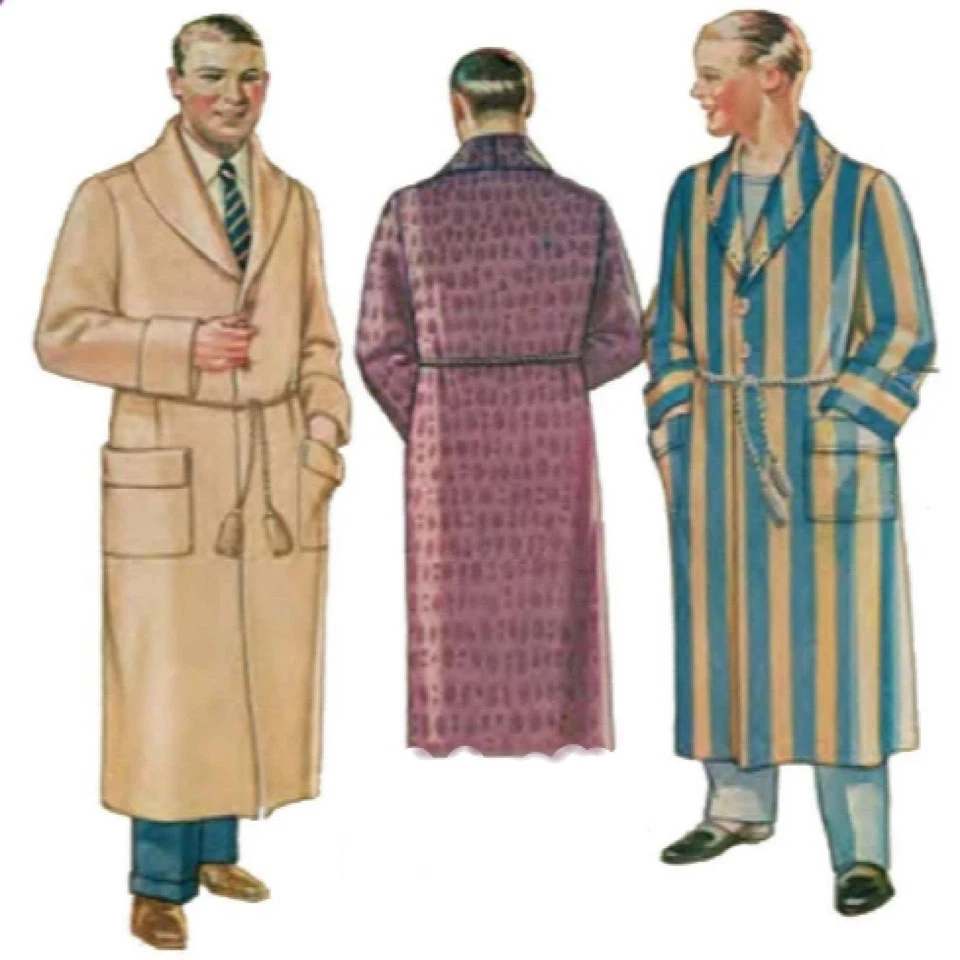 1920s Pattern, Men's Dressing Gown, Lounging Robe - Image 1 of 1