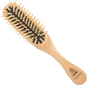 SMALL WOODEN QUILL HAIRBRUSH KENT BRUSHES AIRCUSHIONED SCALPPROTECTION ALLROUND - Picture 1 of 1