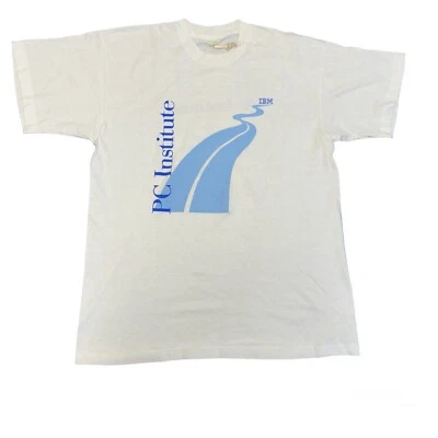 Camiseta De Colección Años 90 IBM Institute Computers Technology Promo 2 Caras Blanca Talla L Foto 1 de 4